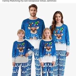 Blue Reindeer Pajamas